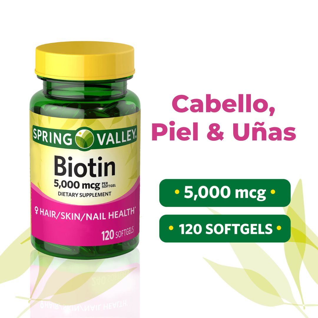 BIOTIN SPRING VALLEY 5.000mcg 120 CAPSULAS