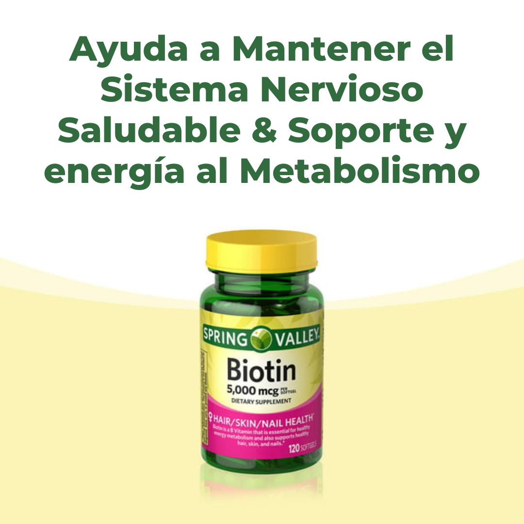 BIOTIN SPRING VALLEY 5.000mcg 120 CAPSULAS