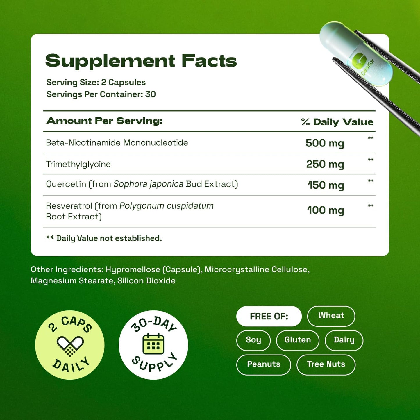CATA-KOR | SUPLEMENTO NMN CON RESVERATROL (1000 MG)