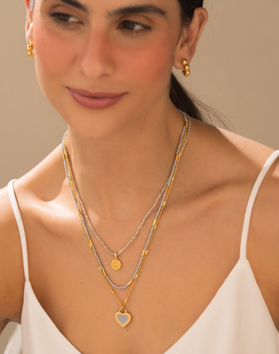 SET 3 COLLARES MANDALA CORAZOÓN + ARETES SORPRESA