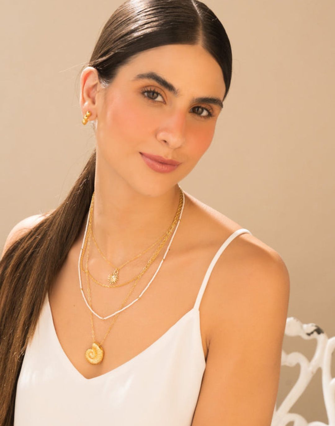 SET 4 COLLARES SOL CARACOL + ARETES