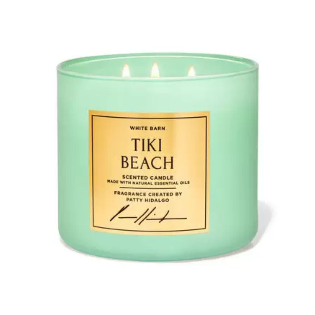 VELA AROMÁRICA DE 3 MECHAS PLAYA TIKI