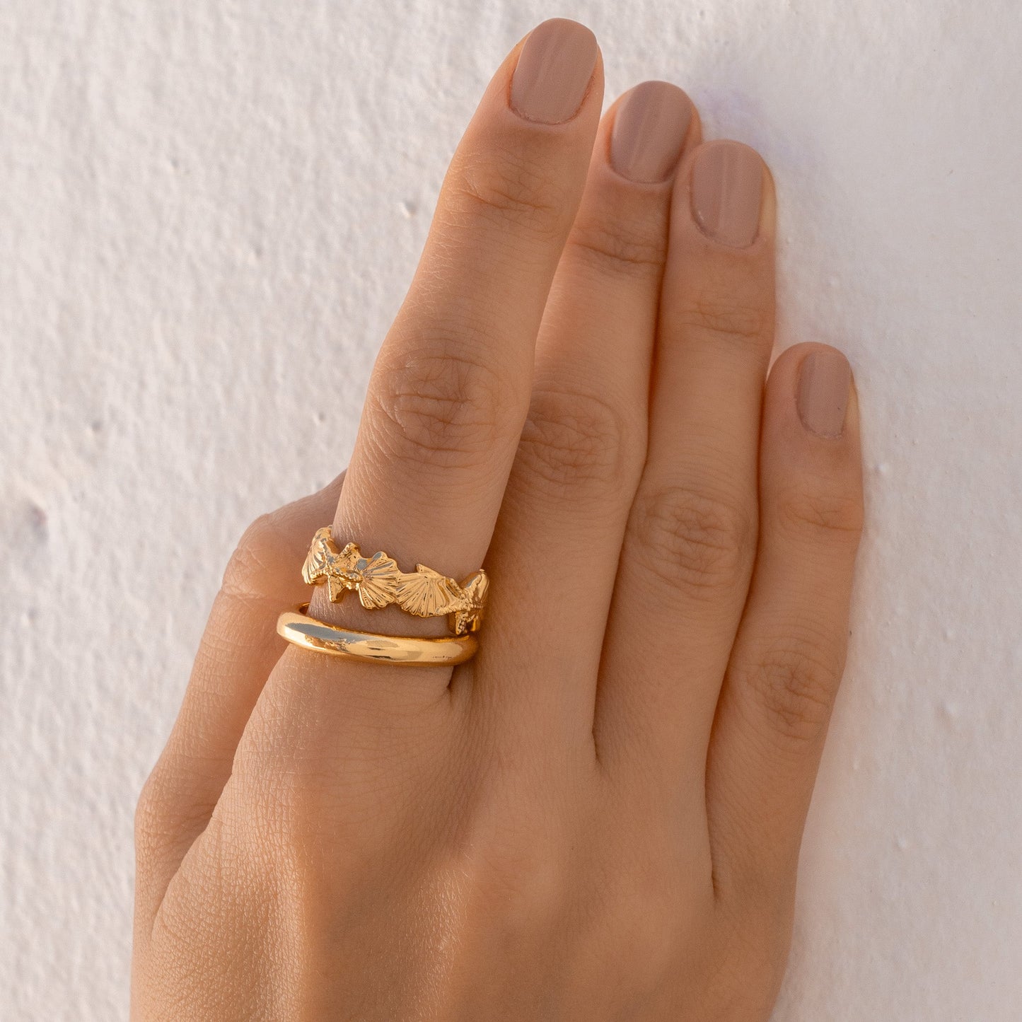 SET DE 2 ANILLOS CONCHAS DE MAR