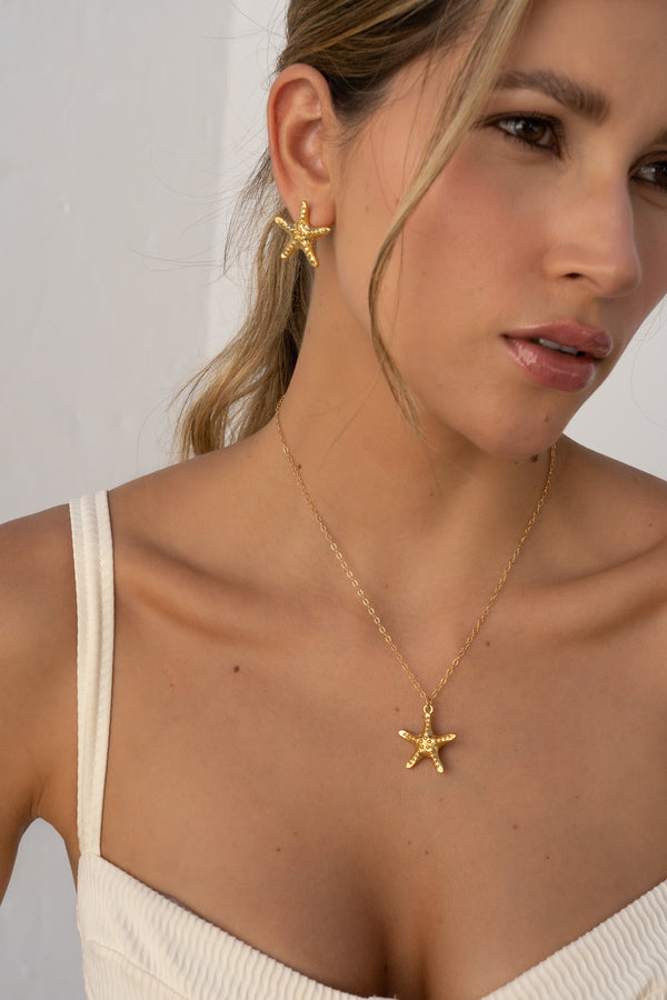 SET COLLAR CON DIJE ESTRELLA DE MAR + ARETES
