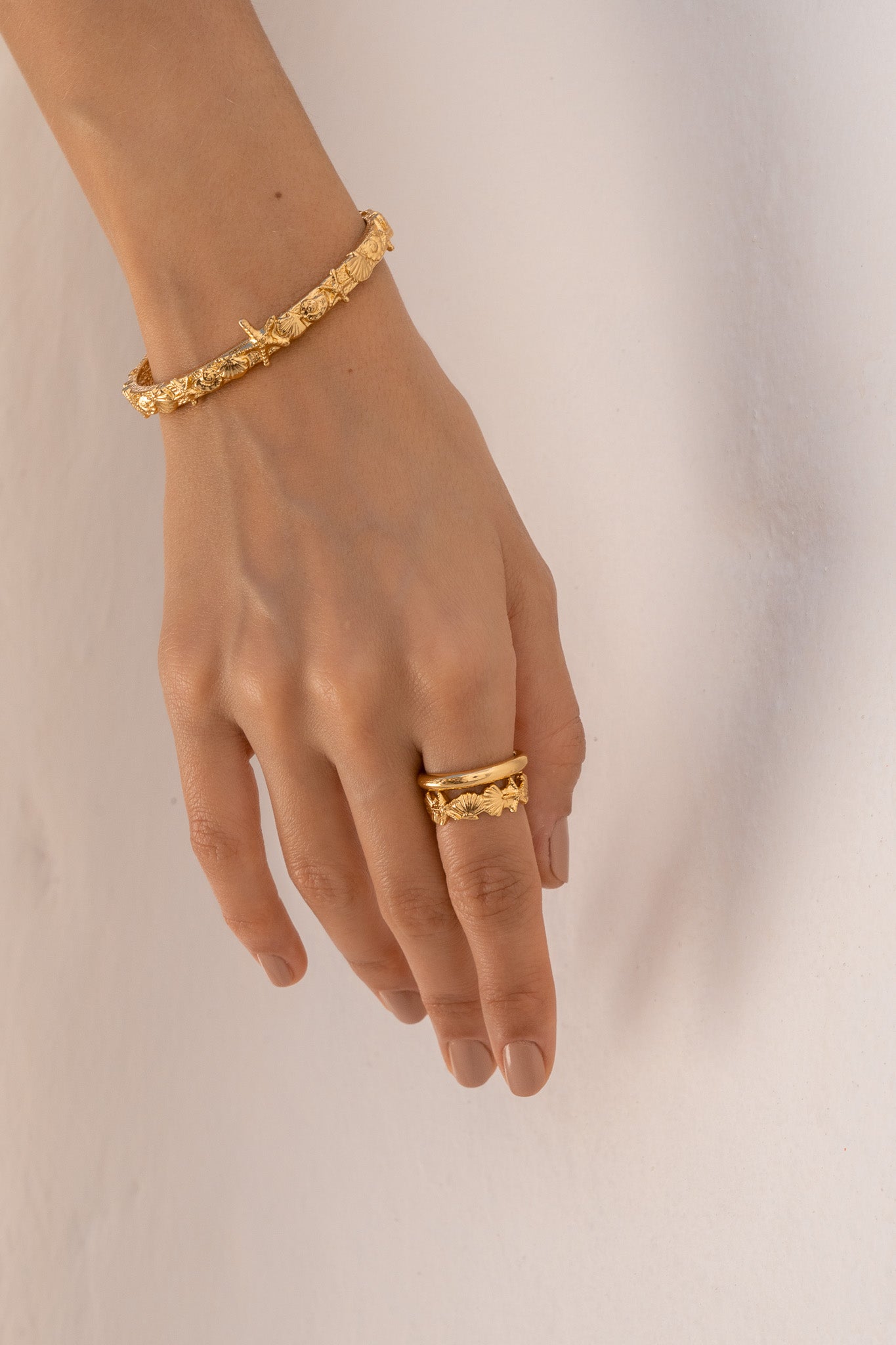 SET DE 2 ANILLOS CONCHAS DE MAR