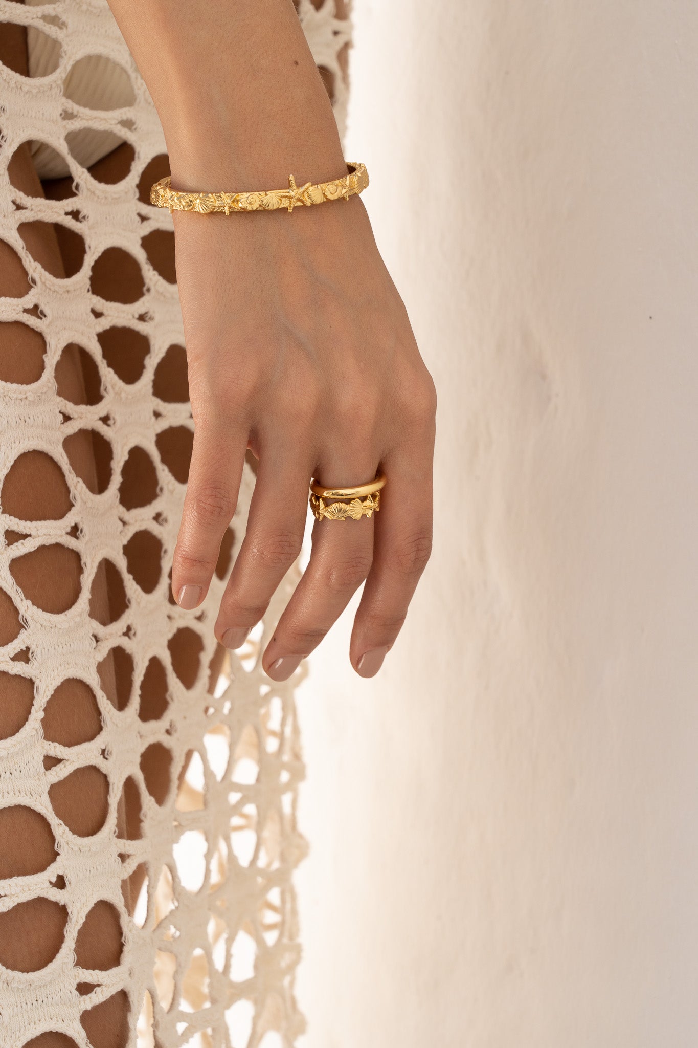 SET DE 2 ANILLOS CONCHAS DE MAR