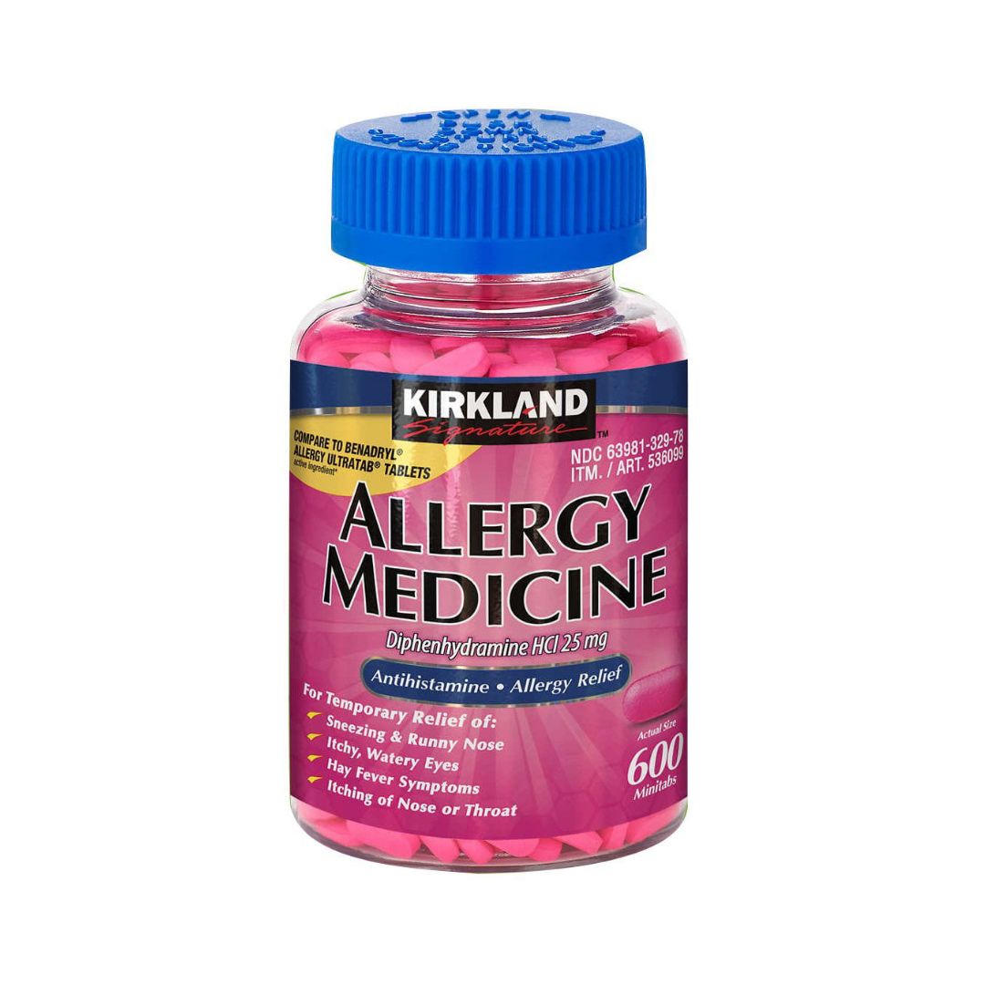 ANTIALÉRGICO KIRKLAND DIFENHIDRAMINA 600 MINI TABLETAS 25 MG