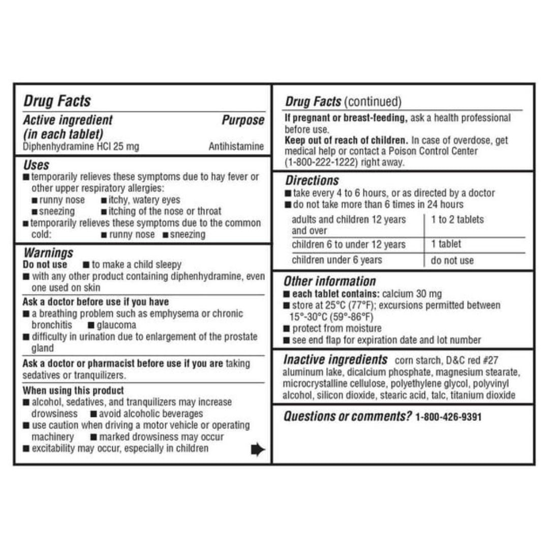ANTIALÉRGICO KIRKLAND DIFENHIDRAMINA 600 MINI TABLETAS 25 MG