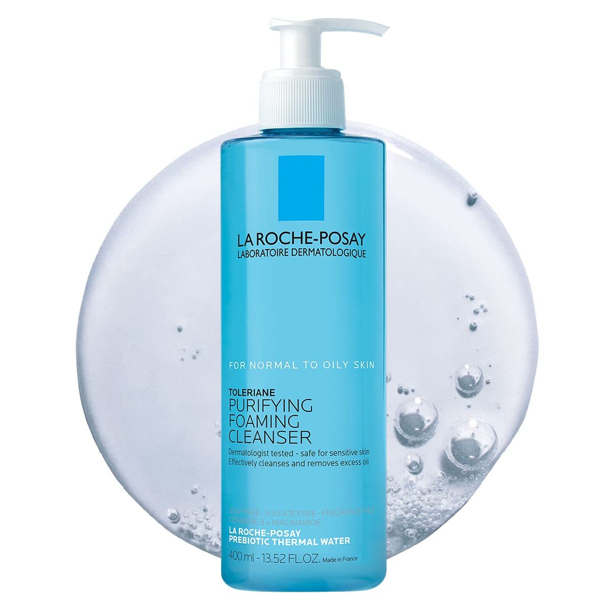 LA ROCHE-POSAY, TOLERIANE LIMPIADOR FACIAL, PURIFICADOR EN ESPUMA PARA PIEL NORMAL A GRASA Y SENSIBLE