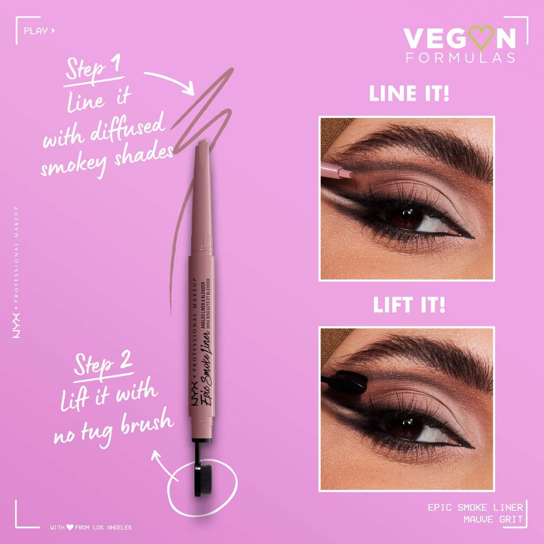 NYX MAQUILLAJE PROFESIONAL DELINEADOR DE HUMO ÉPICO, DELINEADOR DE OJOS AHUMADO VEGANO