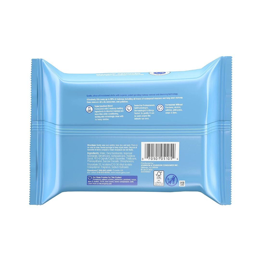 NEUTROGENA TOALLAS REMOVEDORAS DE MAQUILLAJE