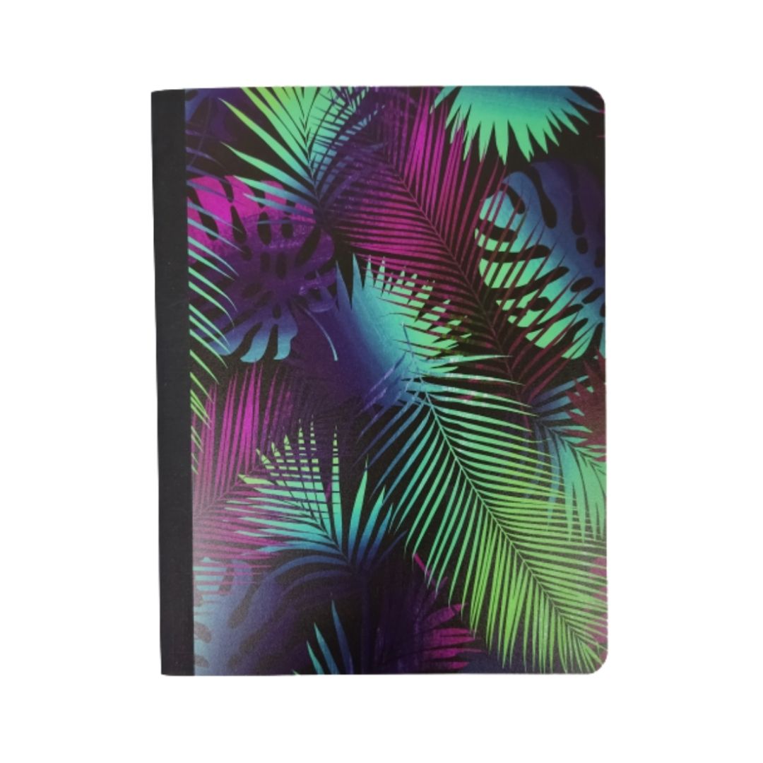 CUADERNO CON PATRÓN DE PALMAS TAPAS PLÁSTICAS