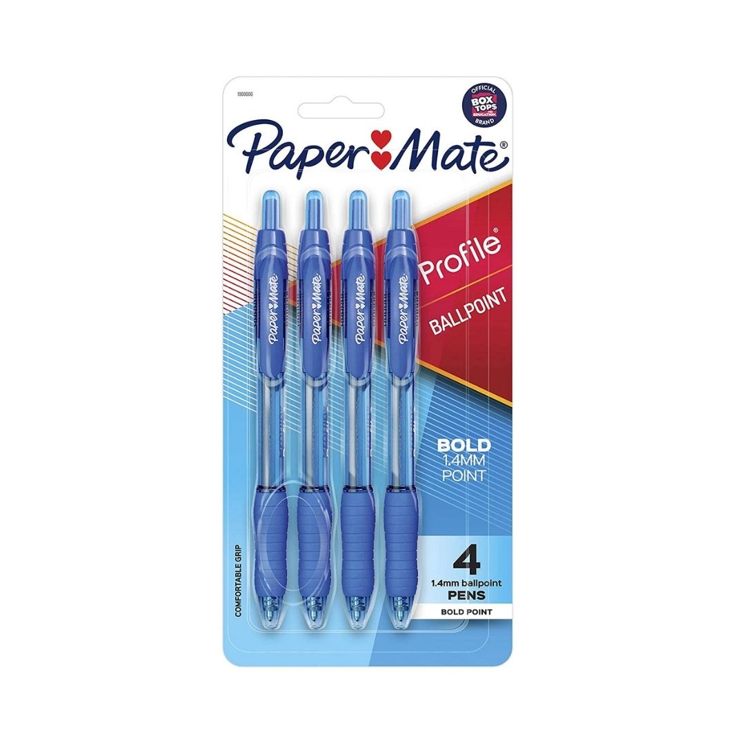 BOLÍGRAFOS PAPERMATE AZUL 4 UNIDADES