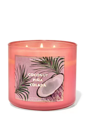 VELA AROMÁRICA DE 3 MECHAS COCONUT PIÑA COLADA