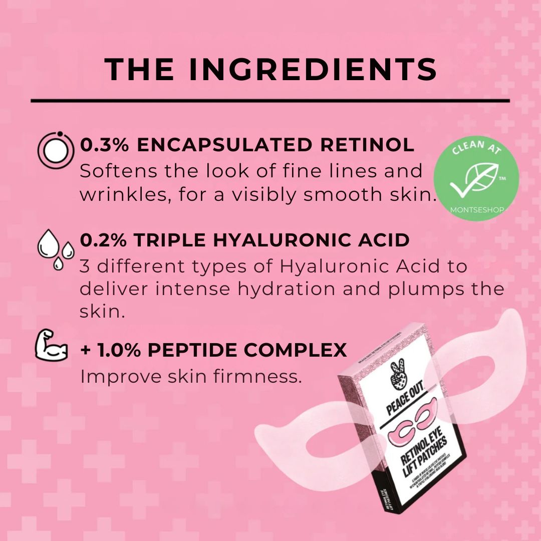 PEACE OUT PARCHES DE ELEVACIÓN DE OJOS DE RETINOL 5 UNIDADES