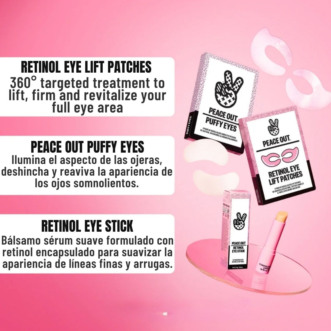 PEACE OUT PARCHES DE ELEVACIÓN DE OJOS DE RETINOL 5 UNIDADES
