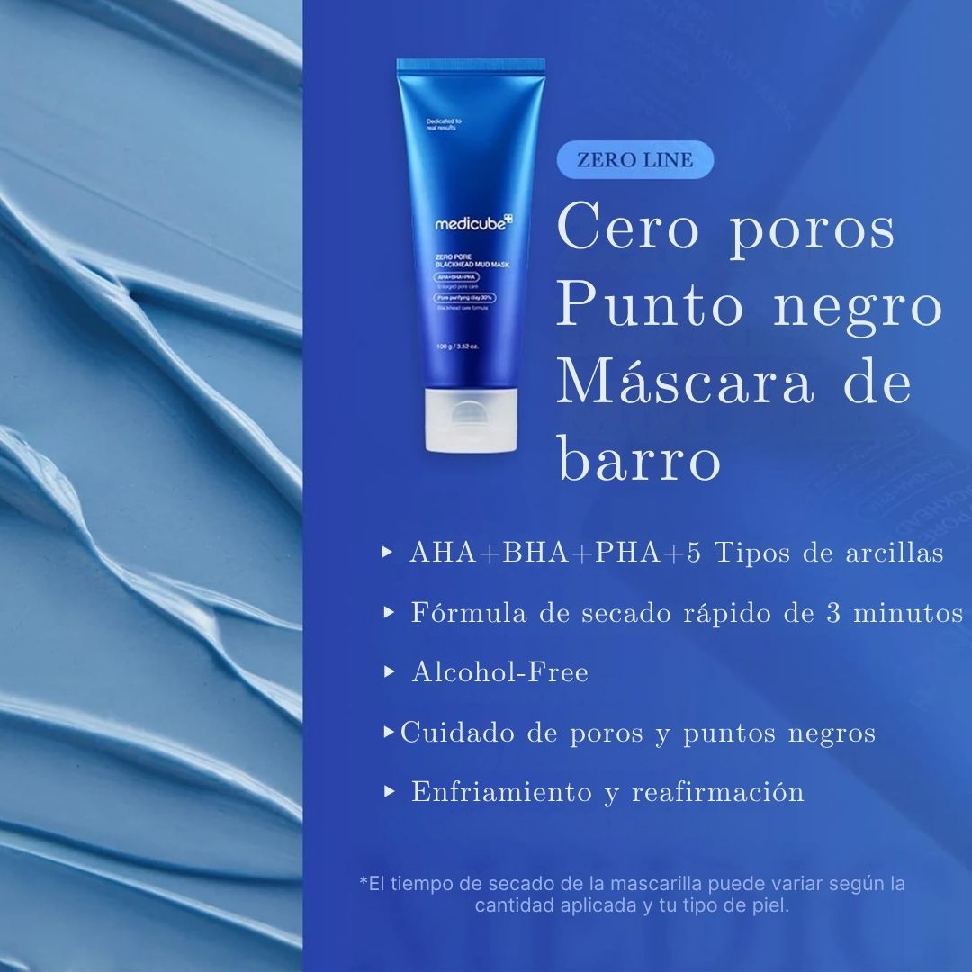 MEDICUBE MÁSCARA FACIAL DE BARRO DE PUNTOS NEGROS ZERO PORE 100GR
