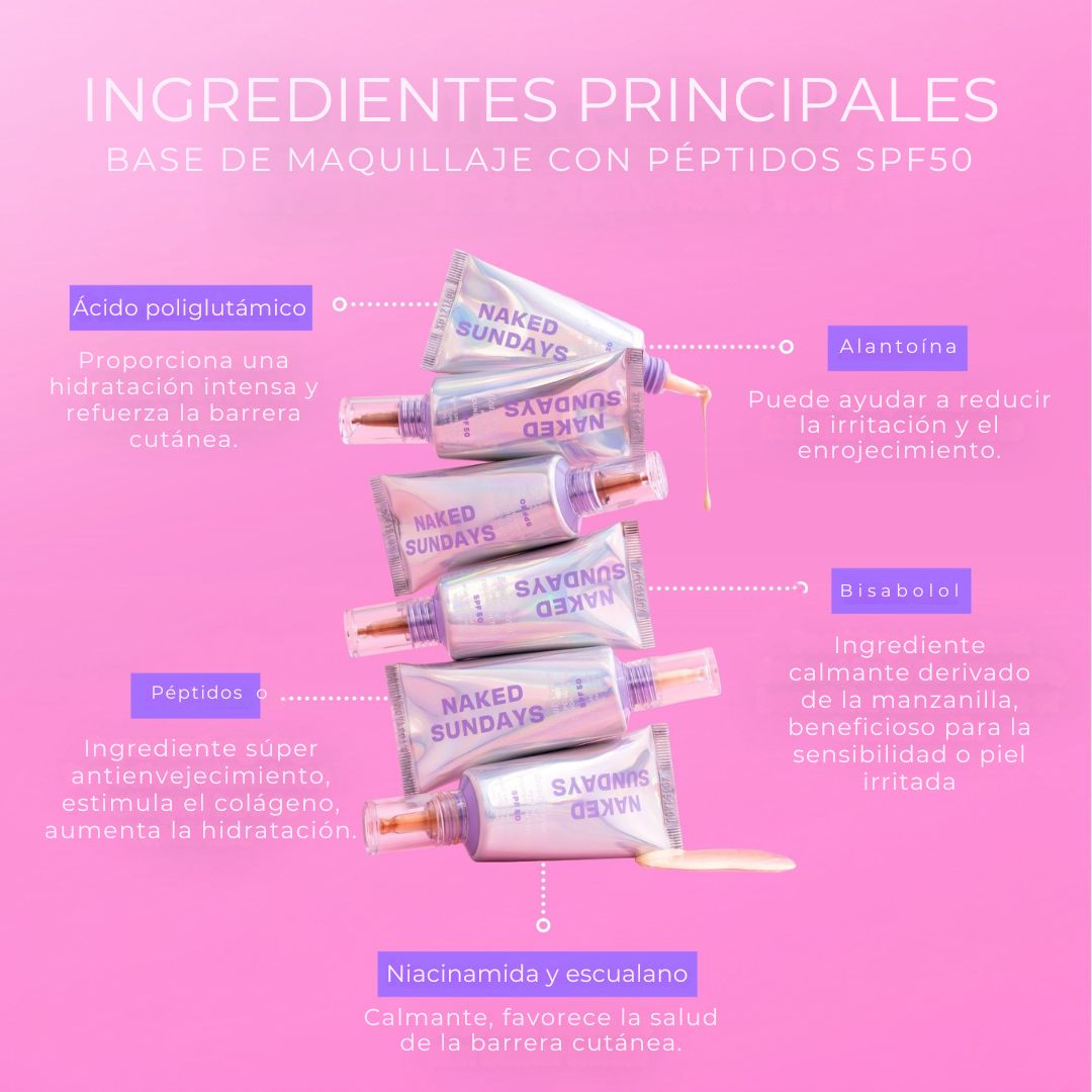 NAKED SUNDAYS | BASE DE MAQUILLAJE CON PÉPTIDOS BEAUTYSCREEN CON SPF 50