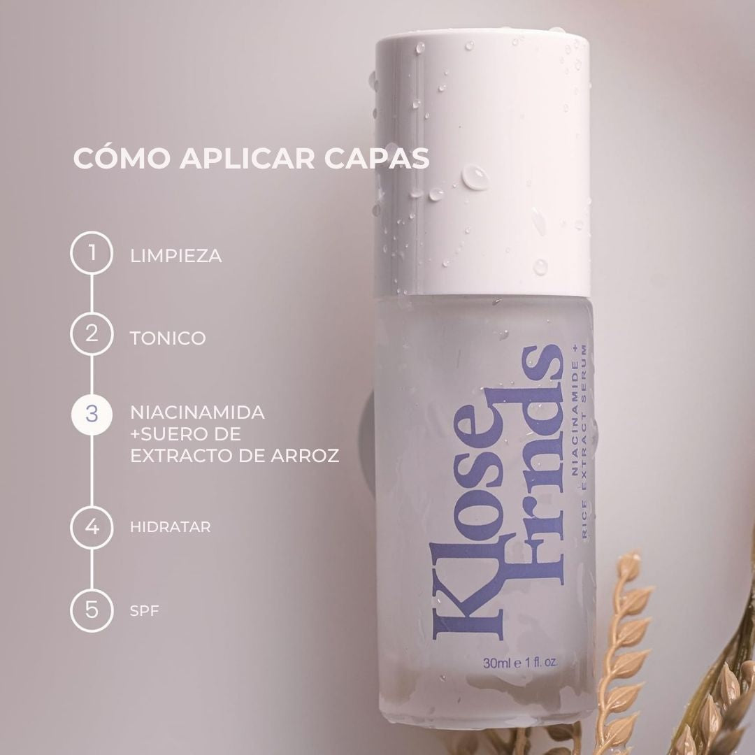 KLOSE | SUERO FACIAL DE NIACINAMIDA Y EXTRACTO DE ARROZ