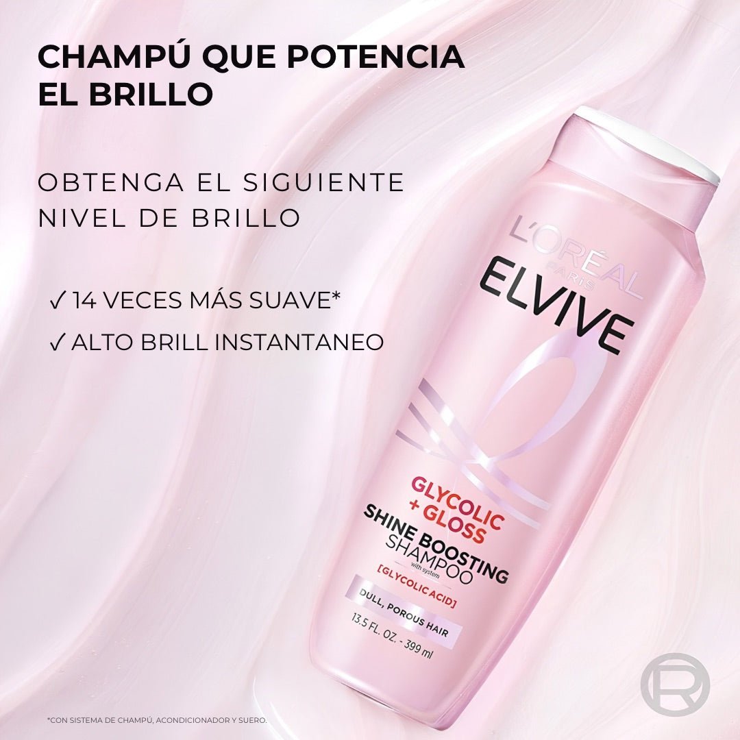 L'ORÉAL PARIS | ELVIVE ACONDICIONADOR GLICÓLICO ESTIMULANTE DE BRILLO
