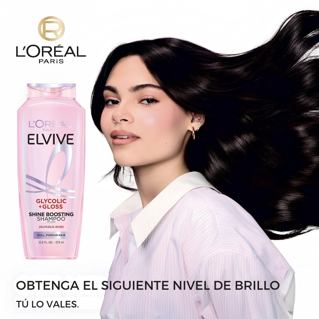 L'ORÉAL PARIS | ELVIVE CHAMPÚ GLICÓLICO ESTIMULANTE DE BRILLO