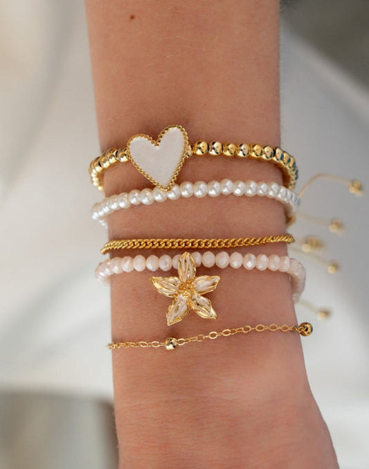 SET DE 5 PULSERAS FLOR + ARETES SORPRESA