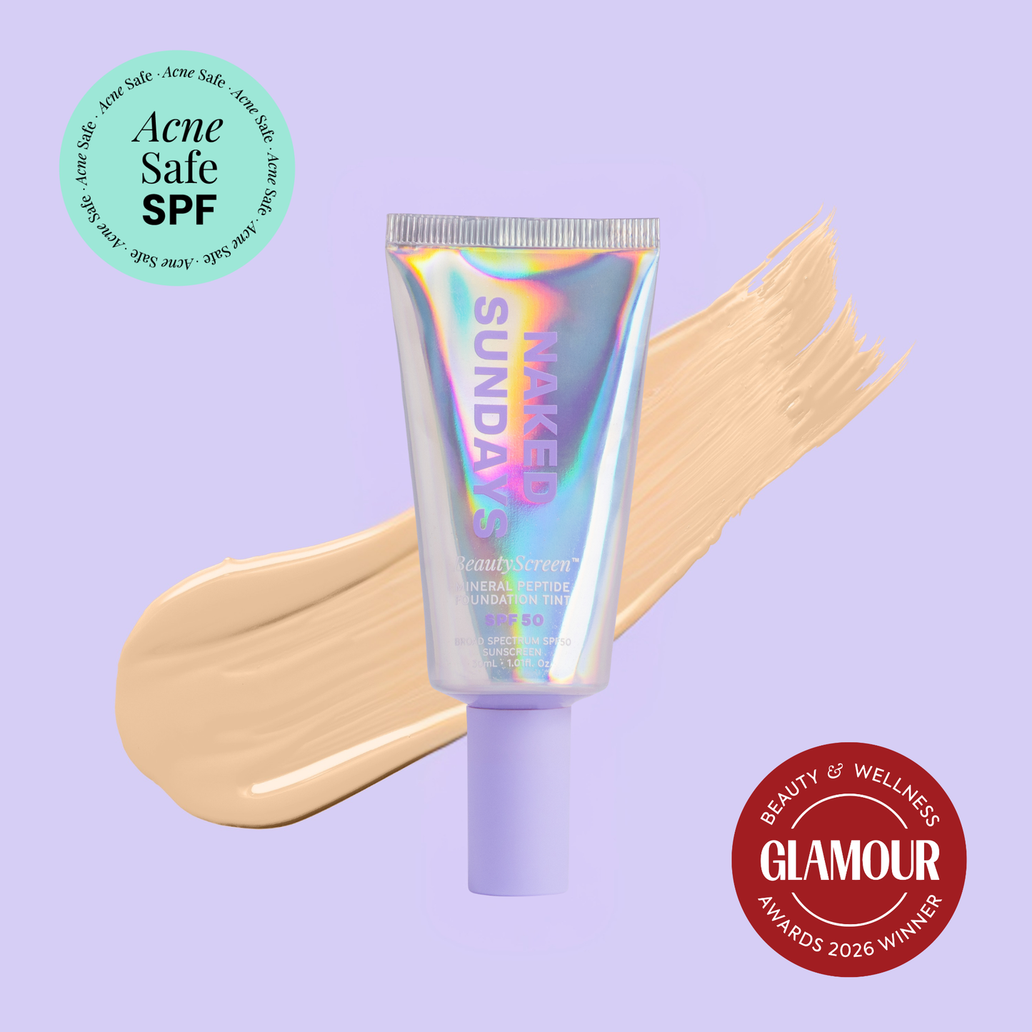 NAKED SUNDAYS | BASE DE MAQUILLAJE CON PÉPTIDOS BEAUTYSCREEN CON SPF 50