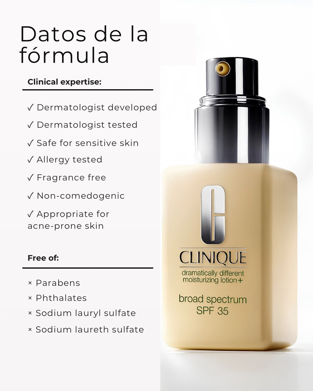 CLINIQUE | LOCIÓN HIDRATANTE DRAMATICALLY DIFFERENT+™ CON FACTOR DE PROTECCIÓN SOLAR DE AMPLIO ESPECTRO SPF 35