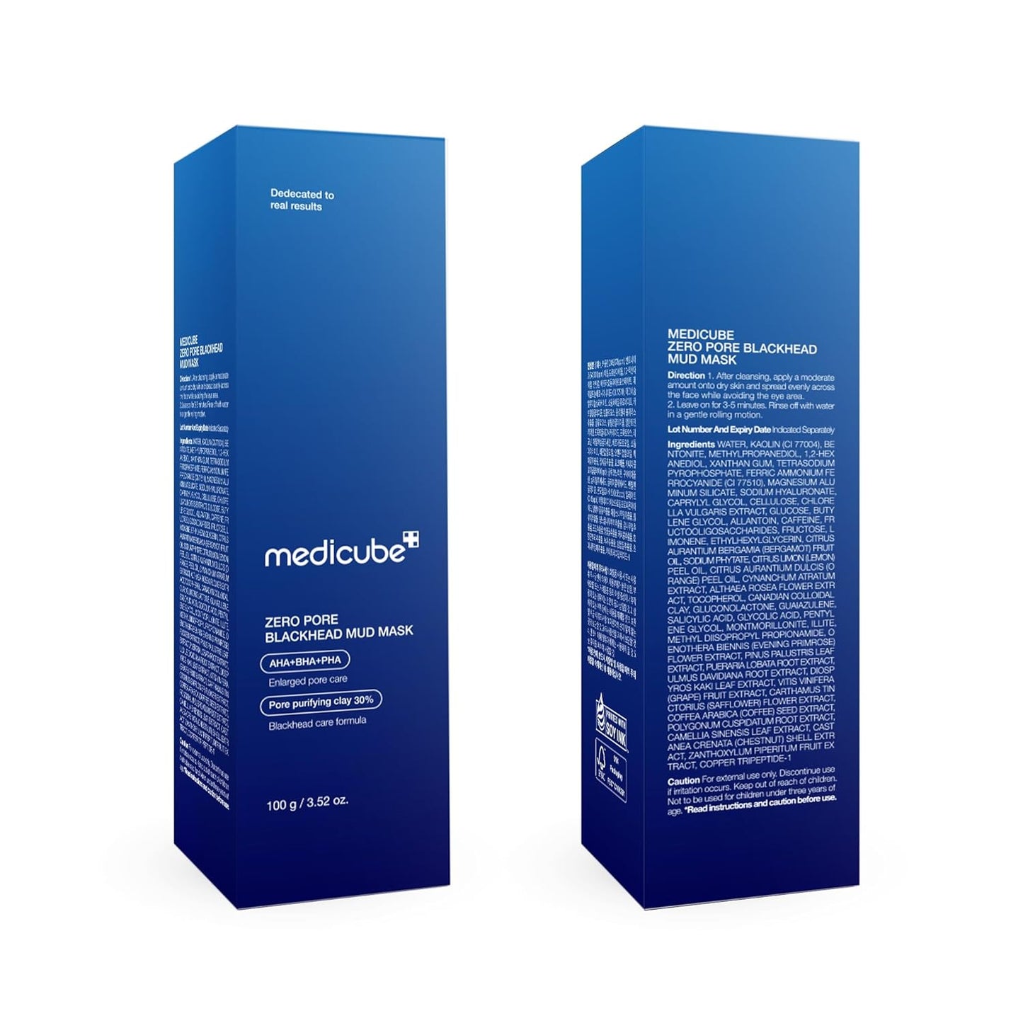 MEDICUBE MÁSCARA FACIAL DE BARRO DE PUNTOS NEGROS ZERO PORE 100GR