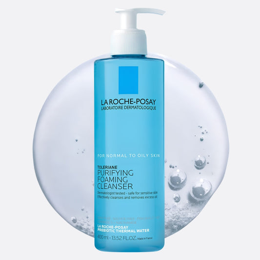 LA ROCHE-POSAY, TOLERIANE LIMPIADOR FACIAL, PURIFICADOR EN ESPUMA PARA PIEL NORMAL A GRASA Y SENSIBLE
