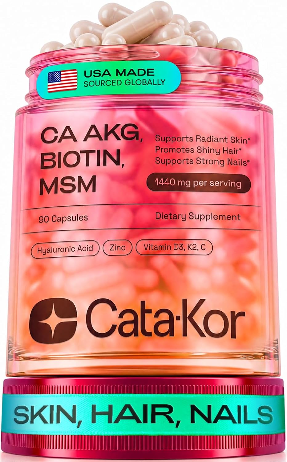 CATA-KOR | VITAMINAS AVANZADAS PARA CABELLO, PIEL Y UÑAS 90 CÁPSULAS  (SUMINISTRO 30 DÍAS)