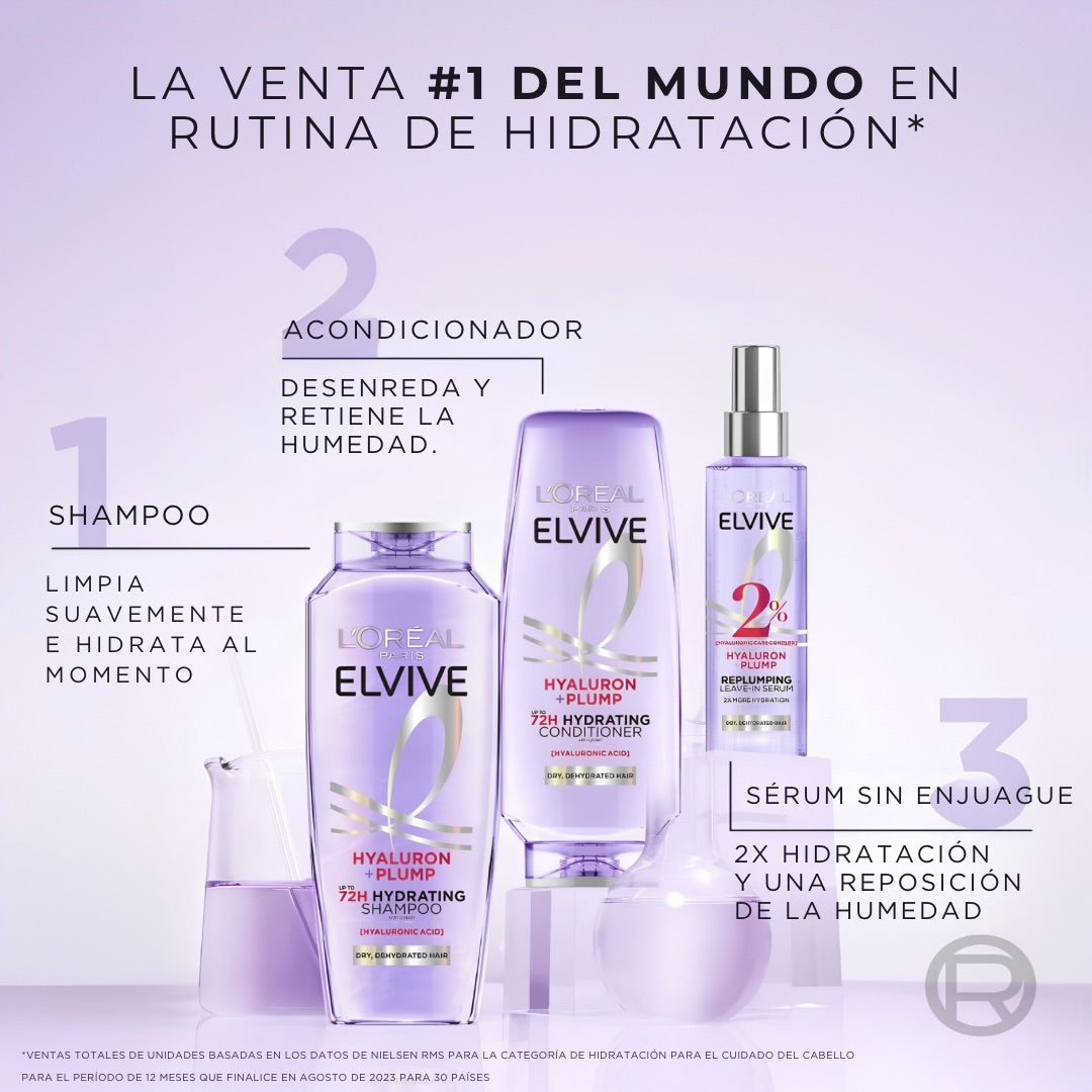 L'ORÉAL PARIS | ELVIVE ACONDICIONADOR HIDRATANTE VOLUMEN HIALURÓNICO