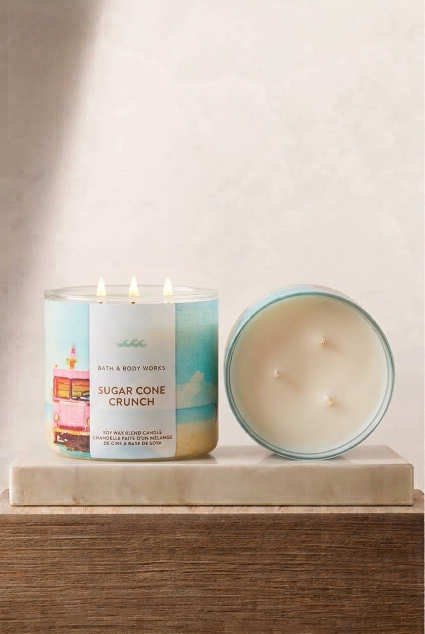CRUJIENTE CONO DE AZÚCAR – Vela Perfumada de 3 Mechas – Notas Gourmand y Caramelizadas