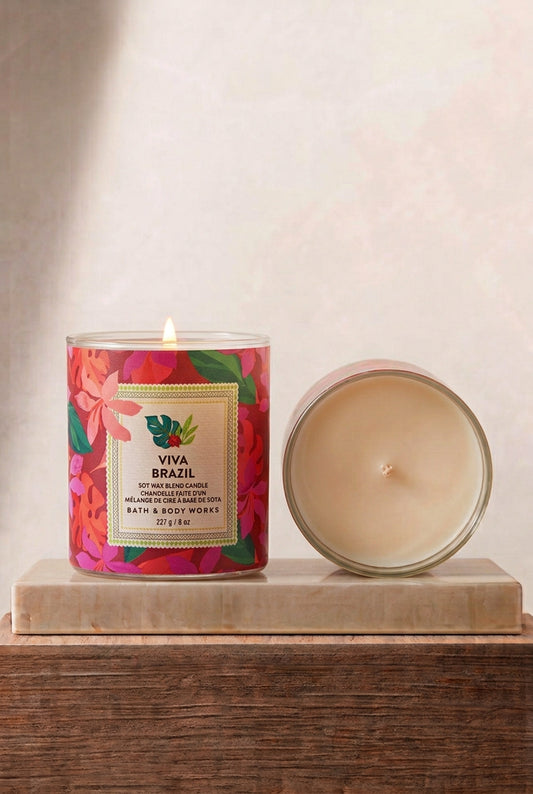 VIVA BRASIL – Vela Perfumada de 1 Mecha – Notas Tropicales y Exóticas