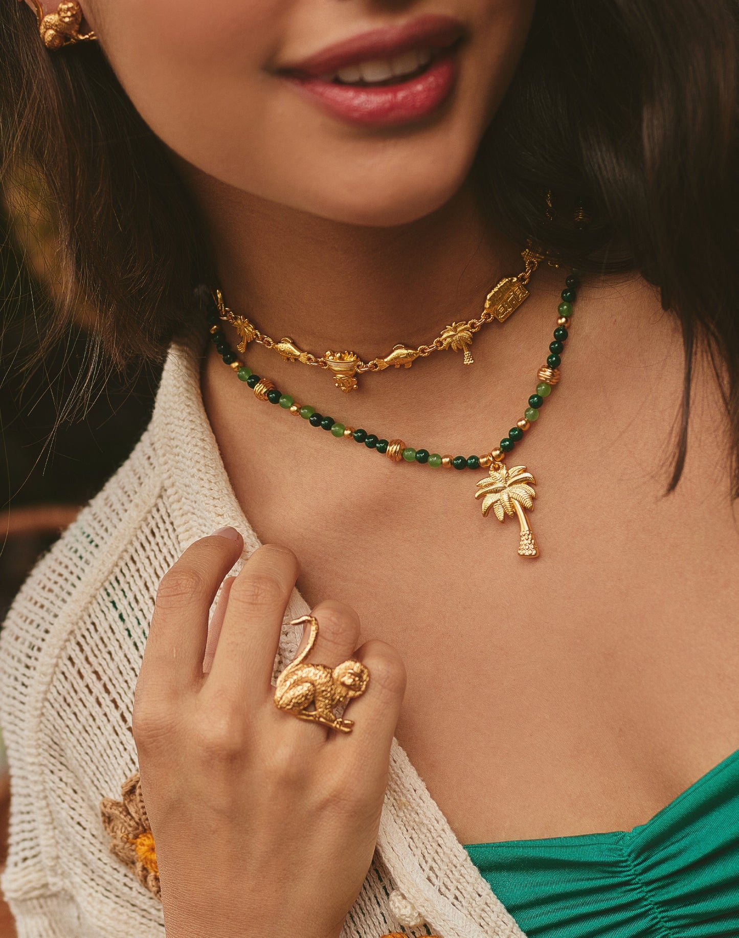 SET DE 2 COLLARES + ARETES VERANO
