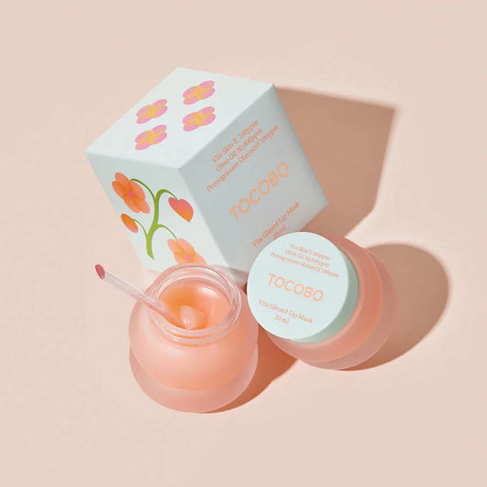 TOCOBO VITA GLAZED LIP MASK - EXFOLIANTE LABIAL VEGANO COREANO Y TRATAMIENTO DURANTE LA NOCHE PARA LABIOS SECOS Y AGRIETADOS