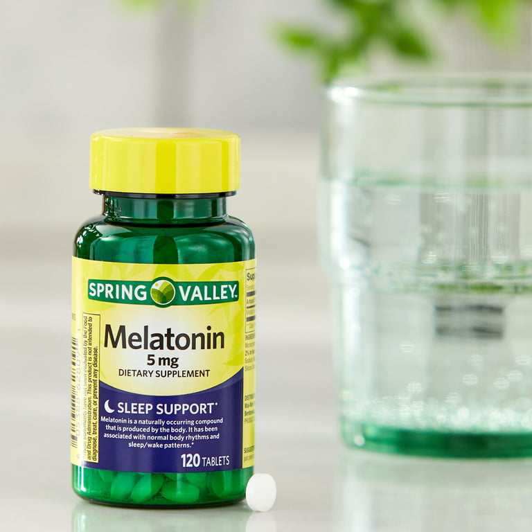 MELATONINA SPRING VALLEY TABLETAS SUPLEMENTO DIETÉTICO, 5 mg, 120 UNIDADES