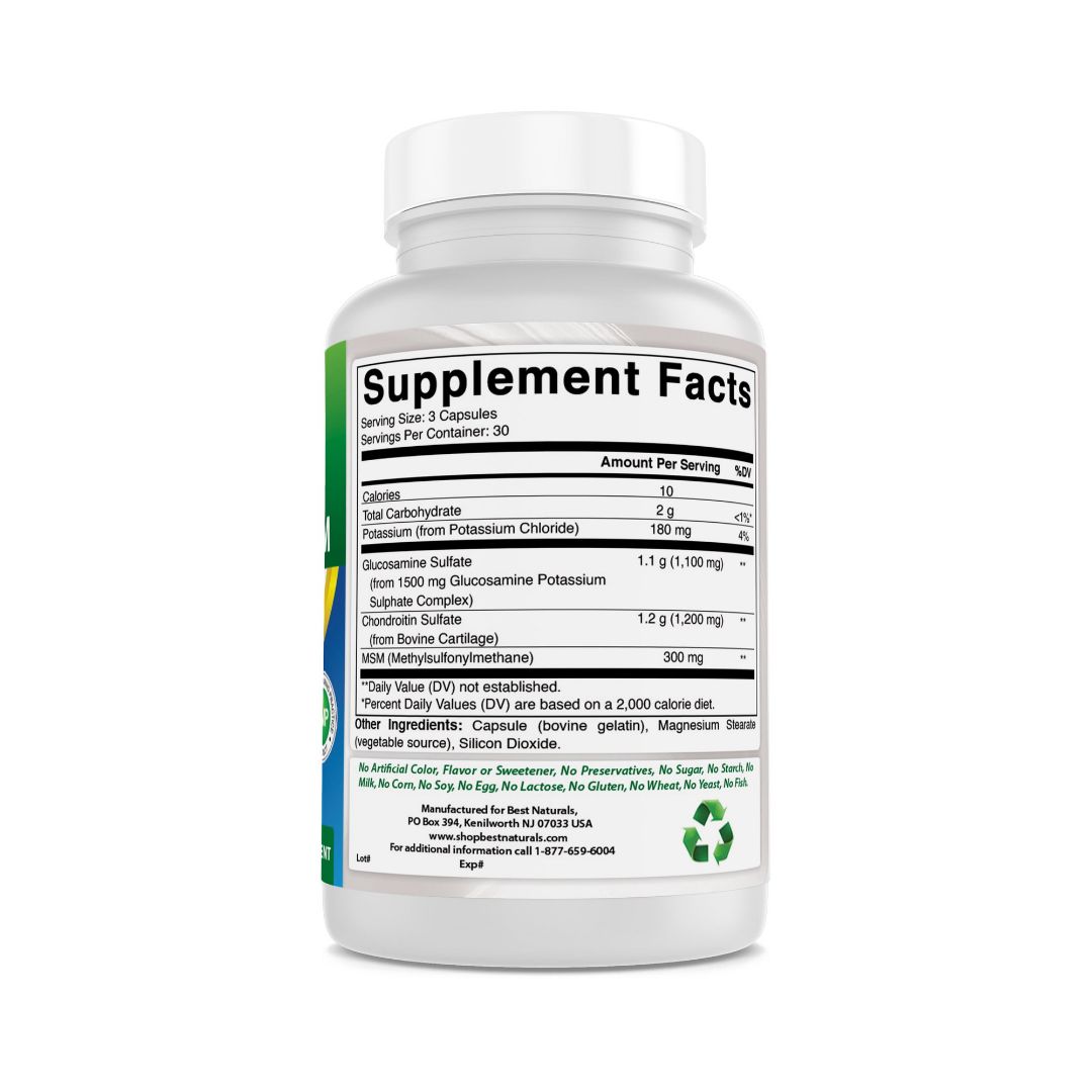 Glucosamina 1100 mg + Chondroitin 1200mg + MSM 300mg 90 Capsulas